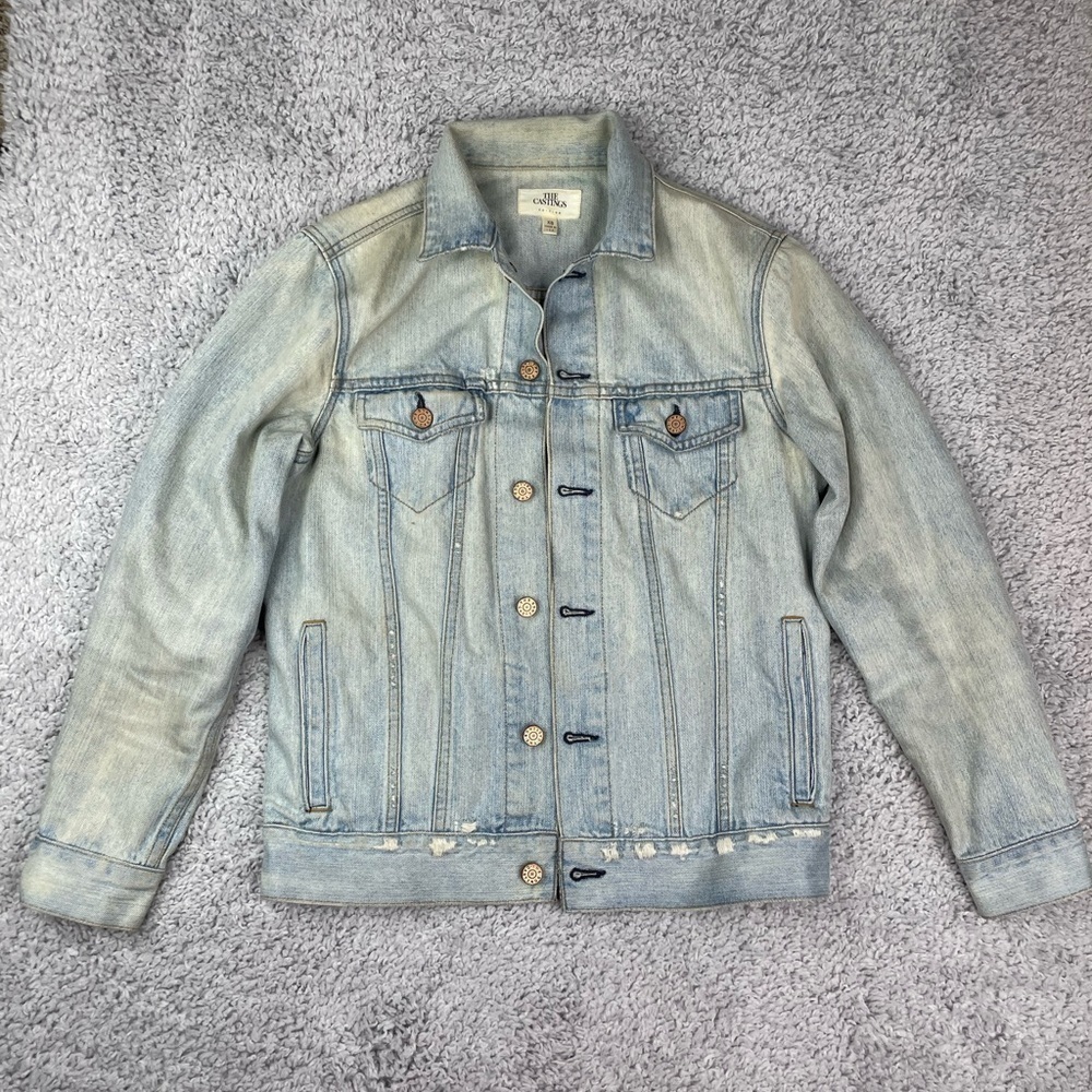 The Castings Jacket Womens XS Denim Boyfriend Edition Trucker Style Light Wash